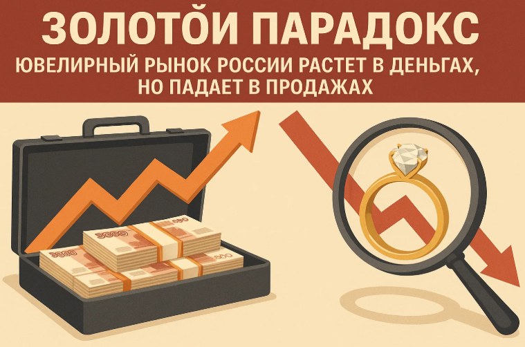 Ювелирный рынок России растет в деньгах, но падает в продажах