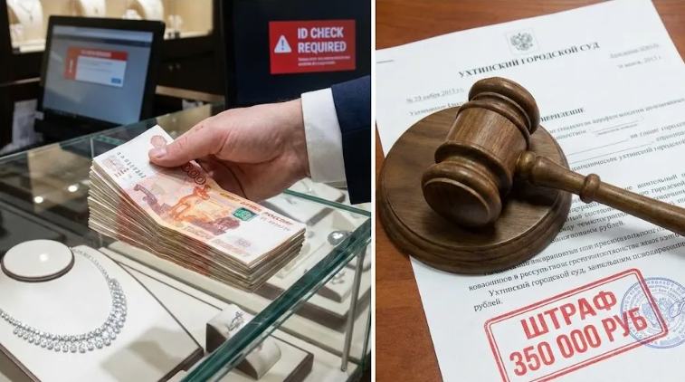 В Ухте суд оштрафовал ювелирный салон на 350 000 рублей за игнорирование предписания Пробирной палаты