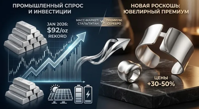 Серебро — новый премиум: трансформация ювелирного рынка на фоне рекордных котировок