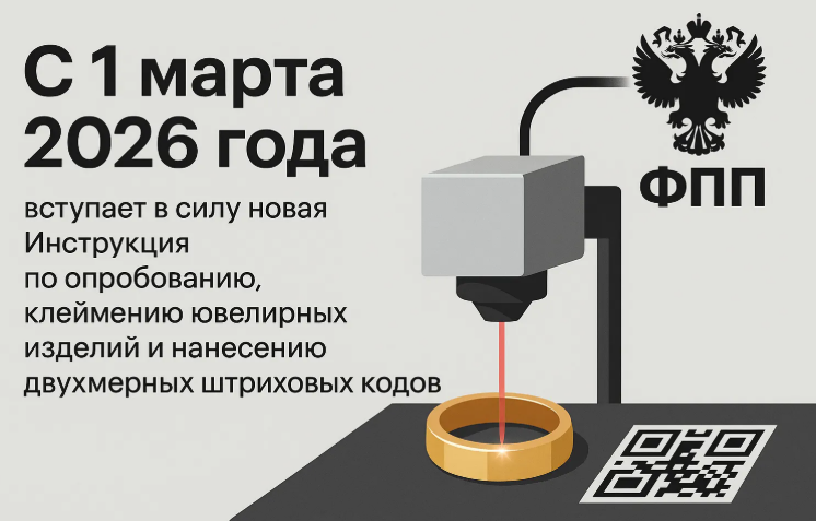 С 1 марта 2026 года вступает в силу новая Инструкция по опробованию, клеймению ювелирных изделий и нанесению двухмерных штриховых кодов