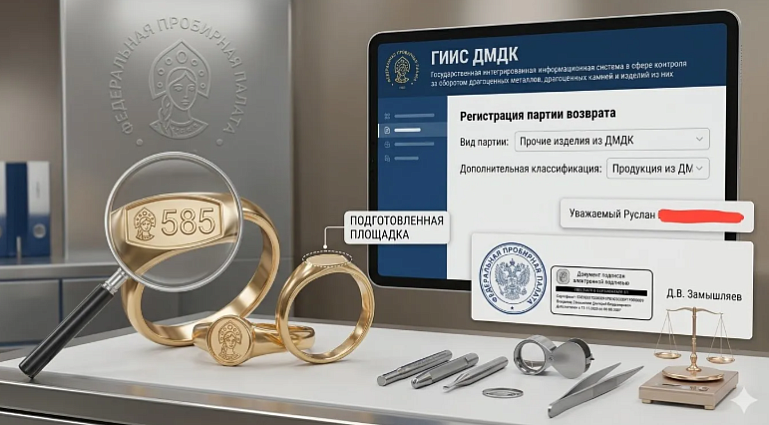 Федеральная пробирная палата разъяснила порядок регистрации ювелирных изделий без госклейма в ГИИС ДМДК
