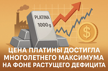 Цена платины достигла многолетнего максимума на фоне растущего дефицита
