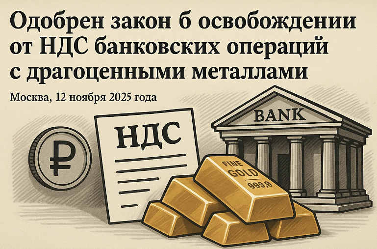 Одобрен закон об освобождении от НДС банковских операций с драгоценными металлами